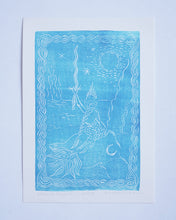 Load image into Gallery viewer, A Linocut Print of "Secret Keeper" — 4x6 Linocut Print