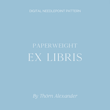 Load image into Gallery viewer, Charted E-Pattern: Ex Libris Bookplate Paperweight
